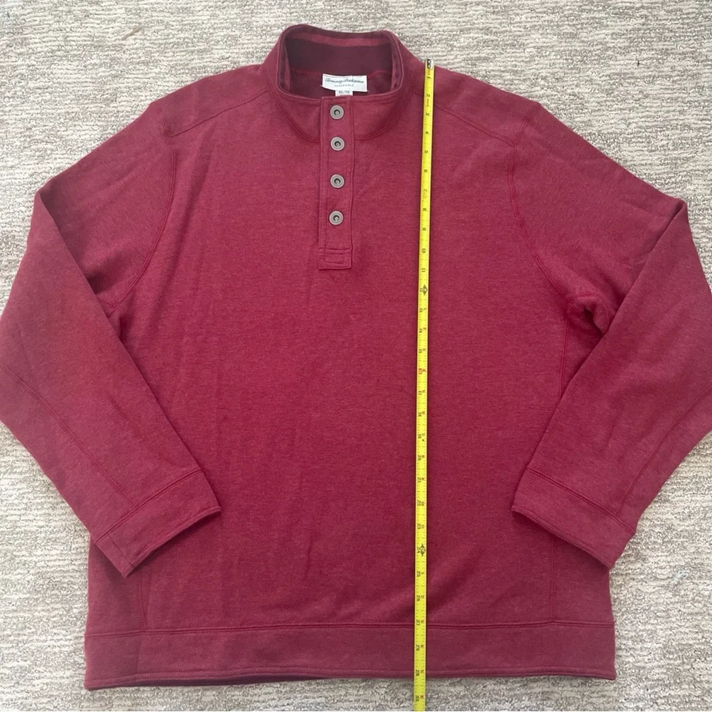 Tommy Bahama 1/4 Snap Pullover Sweater Men’s XL Reversible Mock Neck Burgundy